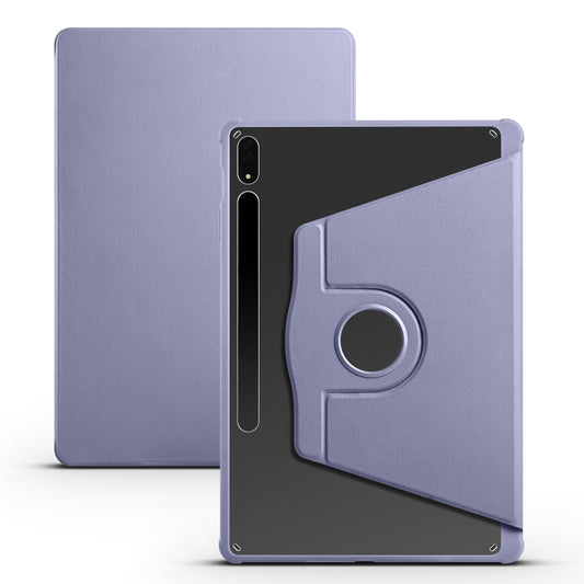 For Samsung Galaxy Tab S10+ / S9+ Acrylic 360 Degree Rotation Holder Tablet Leather Case(Lavender Purple) - Galaxy Tab S9+ Cases by PMC Jewellery | Online Shopping South Africa | PMC Jewellery | Buy Now Pay Later Mobicred