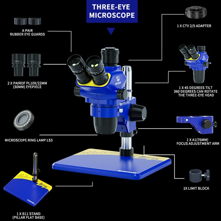 Mechanic Super X 360 Rotation HD Video Trinocular Stereo Microscope - Microscope Magnifier Series by MECHANIC | Online Shopping South Africa | PMC Jewellery | Buy Now Pay Later Mobicred