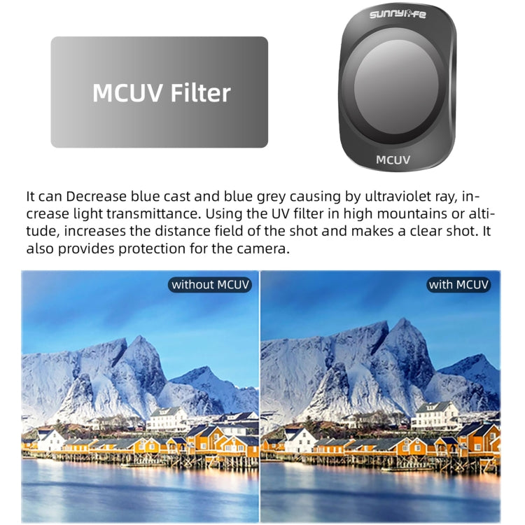 For DJI OSMO Pocket 3 Sunnylife Camera Lens Magnetic Metal Filter, Filter:MCUV - Lens Accessories by Sunnylife | Online Shopping South Africa | PMC TechLife | Buy Now Pay Later Mobicred