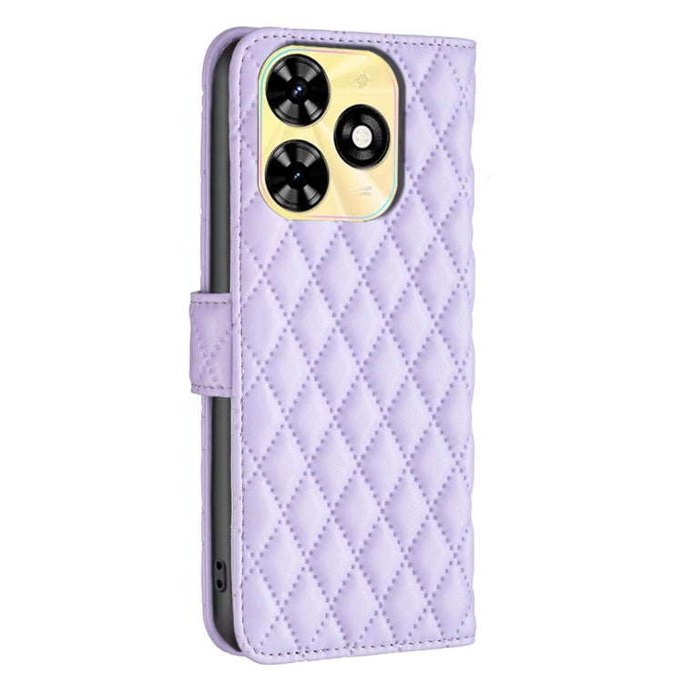 For Tecno Spark Go 2024 / 20C Diamond Lattice Wallet Flip Leather Phone Case(Purple) - Tecno Cases by PMC Jewellery | Online Shopping South Africa | PMC Jewellery | Buy Now Pay Later Mobicred