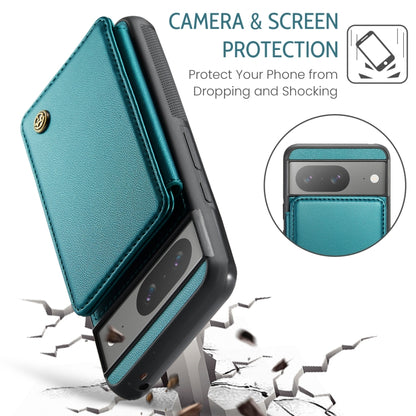 For Google Pixel 8 CaseMe C22 Card Slots Holder RFID Anti-theft Phone Case(Blue Green) - Google Cases by CaseMe | Online Shopping South Africa | PMC Jewellery | Buy Now Pay Later Mobicred