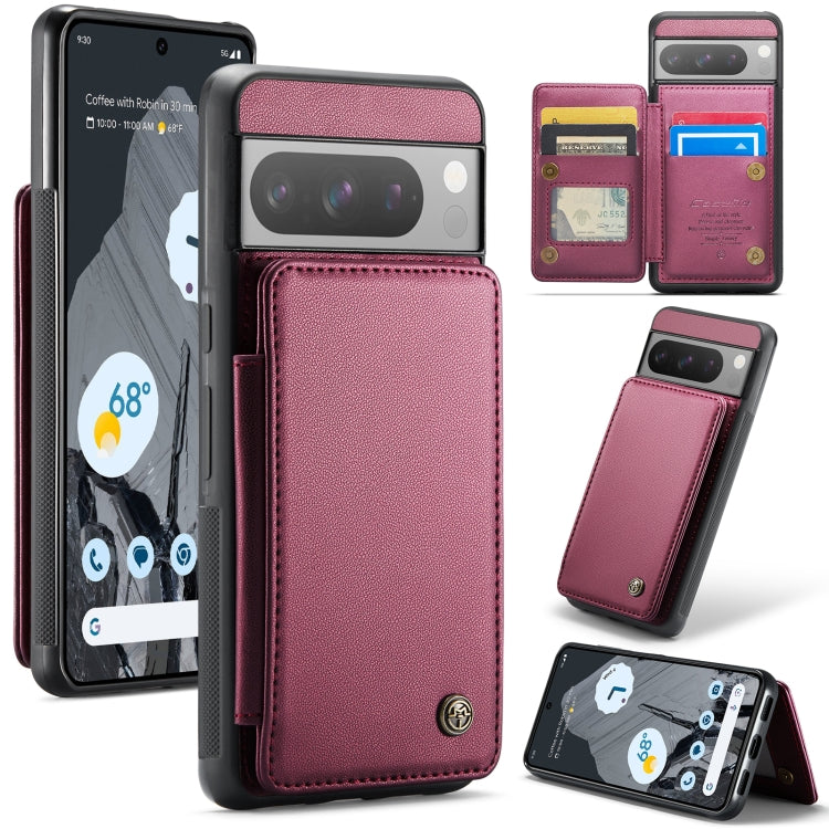 For Google Pixel 8 Pro CaseMe C22 Card Slots Holder RFID Anti-theft Phone Case(Wine Red) - Google Cases by CaseMe | Online Shopping South Africa | PMC Jewellery | Buy Now Pay Later Mobicred