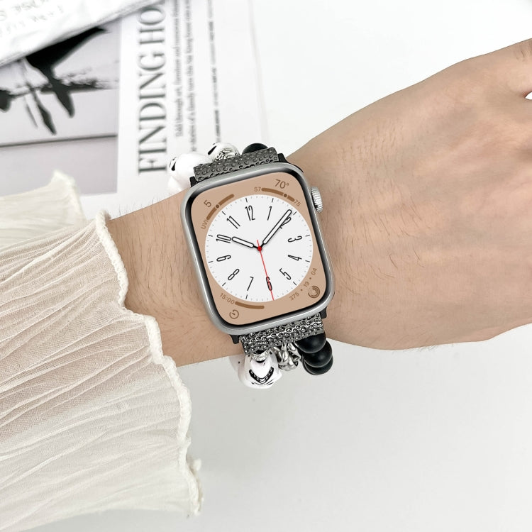 For Apple Watch Ultra 49mm Skull Beaded Watch Band(White) - Watch Bands by PMC TechLife | Online Shopping South Africa | PMC TechLife