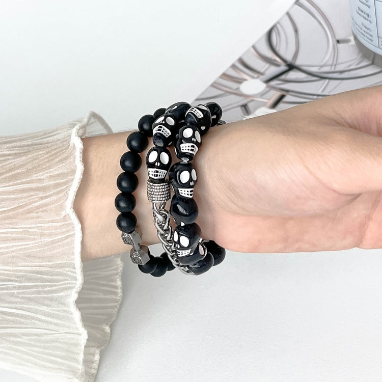 For Apple Watch Series 5 40mm Skull Beaded Watch Band(Black) - free shipping - PMC TechLife - Order now!