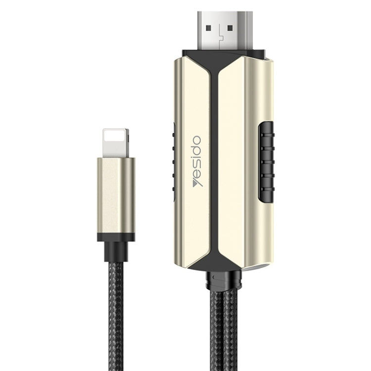Yesido HM13 2m 8 Pin to HDMI 1080P HDTV Adapter Cable(Black+Gold) - free shipping - PMC Jewellery - Order now!