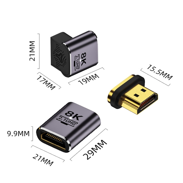 8K 60Hz HDTV to HDTV Magnetic Adapter, 3D Curved Female Vertical Front Side - free shipping - PMC Jewellery - Order now!