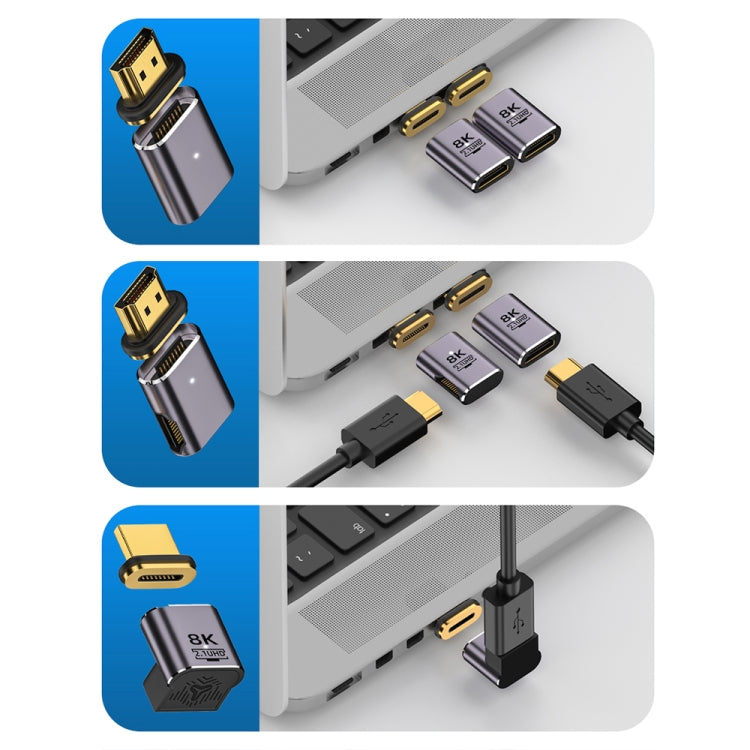 8K 60Hz HDTV to HDTV Magnetic Adapter, 3D Curved Female Vertical Front Side - free shipping - PMC Jewellery - Order now!