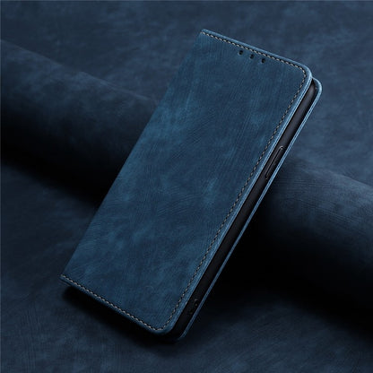 For Motorola Edge 5G 2024 RFID Anti-theft Brush Magnetic Leather Phone Case(Blue) - Motorola Cases by PMC Jewellery | Online Shopping South Africa | PMC Jewellery | Buy Now Pay Later Mobicred