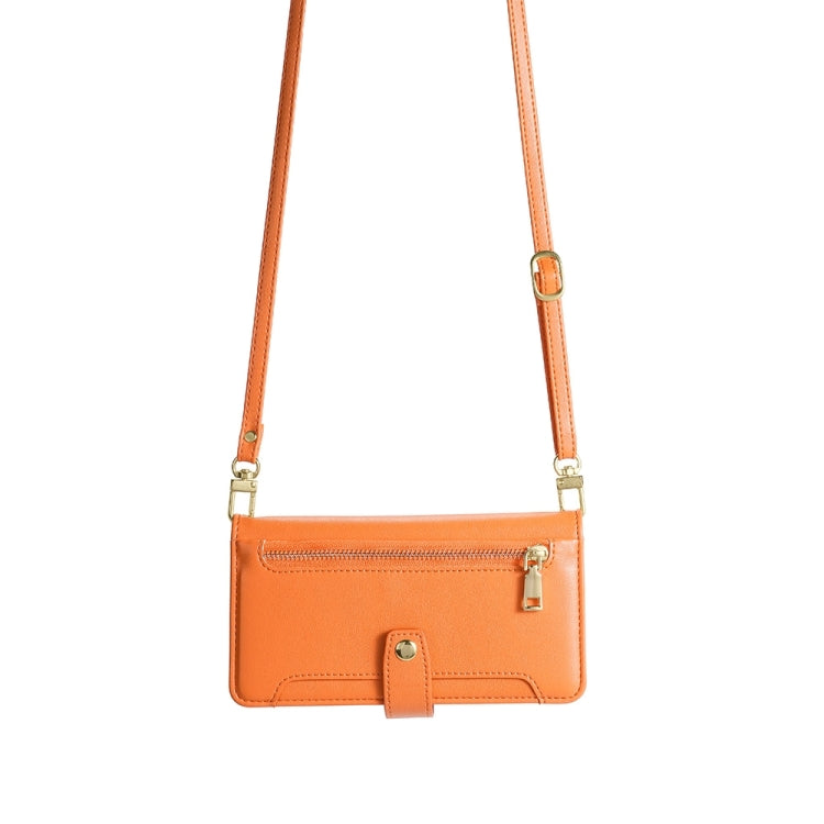 For Sony Xperia 5 V Lite Sheep Texture Cross-body Zipper Wallet Leather Phone Case(Orange) - Sony Cases by PMC TechLife | Online Shopping South Africa | PMC TechLife | Buy Now Pay Later Mobicred