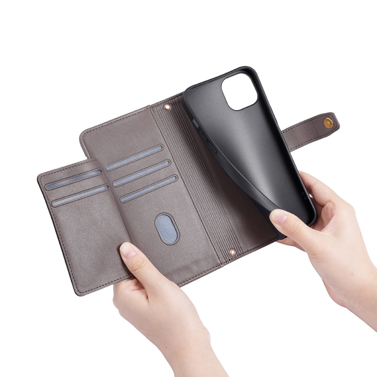 For Sony Xperia 5 V Lite Sheep Texture Cross-body Zipper Wallet Leather Phone Case(Grey) - Sony Cases by PMC TechLife | Online Shopping South Africa | PMC TechLife | Buy Now Pay Later Mobicred