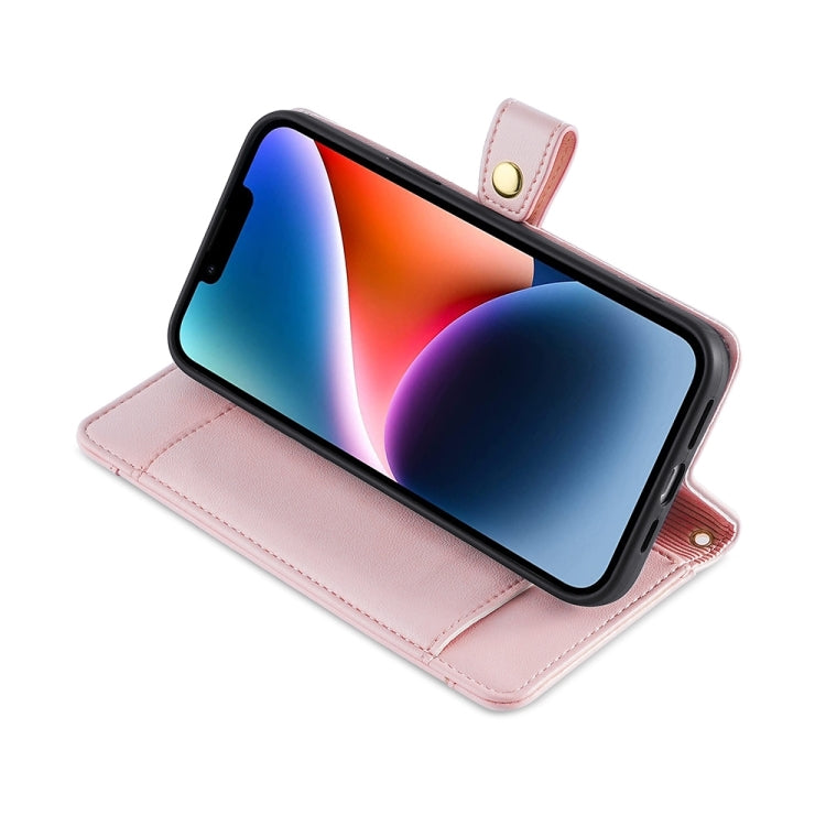 For Sony Xperia 5 V Lite Sheep Texture Cross-body Zipper Wallet Leather Phone Case(Pink) - Sony Cases by PMC TechLife | Online Shopping South Africa | PMC TechLife | Buy Now Pay Later Mobicred