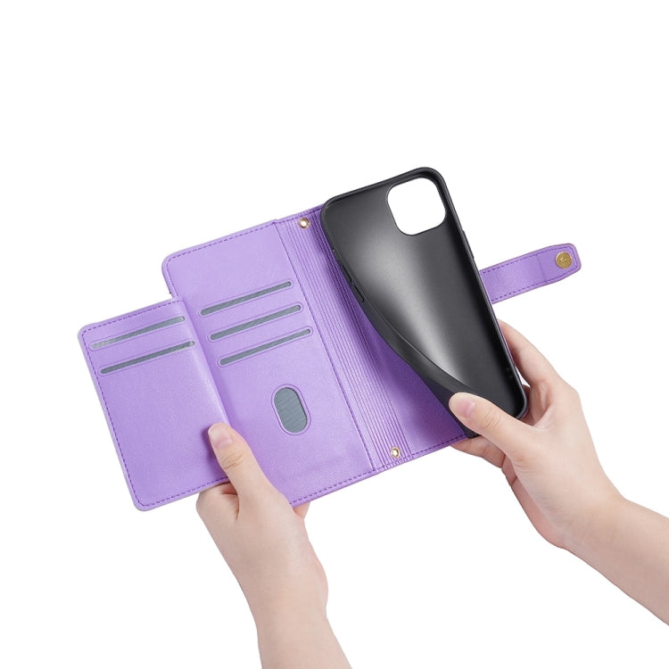 For Sony Xperia 5 V Lite Sheep Texture Cross-body Zipper Wallet Leather Phone Case(Purple) - Sony Cases by PMC TechLife | Online Shopping South Africa | PMC TechLife | Buy Now Pay Later Mobicred