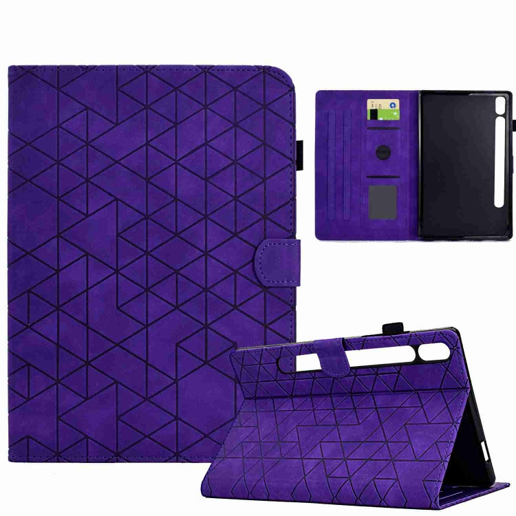 For Samsung Galaxy Tab S9 Rhombus TPU Smart Leather Tablet Case(Purple) - Galaxy Tab S9 Cases by PMC Jewellery | Online Shopping South Africa | PMC Jewellery | Buy Now Pay Later Mobicred