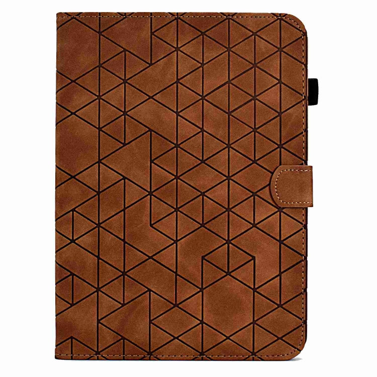 For Samsung Galaxy Tab S9 Rhombus TPU Smart Leather Tablet Case(Brown) - Galaxy Tab S9 Cases by PMC Jewellery | Online Shopping South Africa | PMC Jewellery | Buy Now Pay Later Mobicred