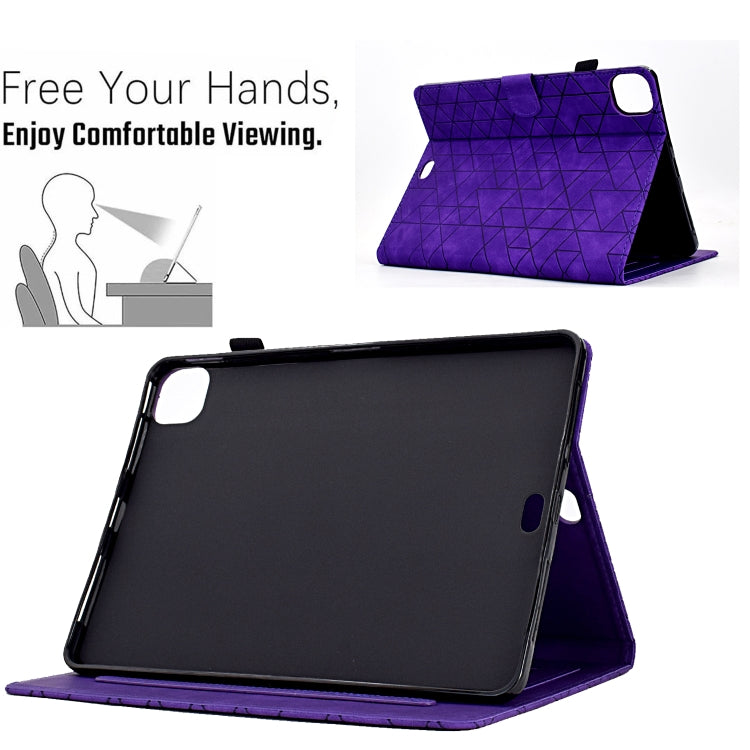 For iPad Pro 11 2024 Rhombus TPU Smart Leather Tablet Case(Purple) - iPad Pro 11 2024 Cases by PMC Jewellery | Online Shopping South Africa | PMC Jewellery | Buy Now Pay Later Mobicred