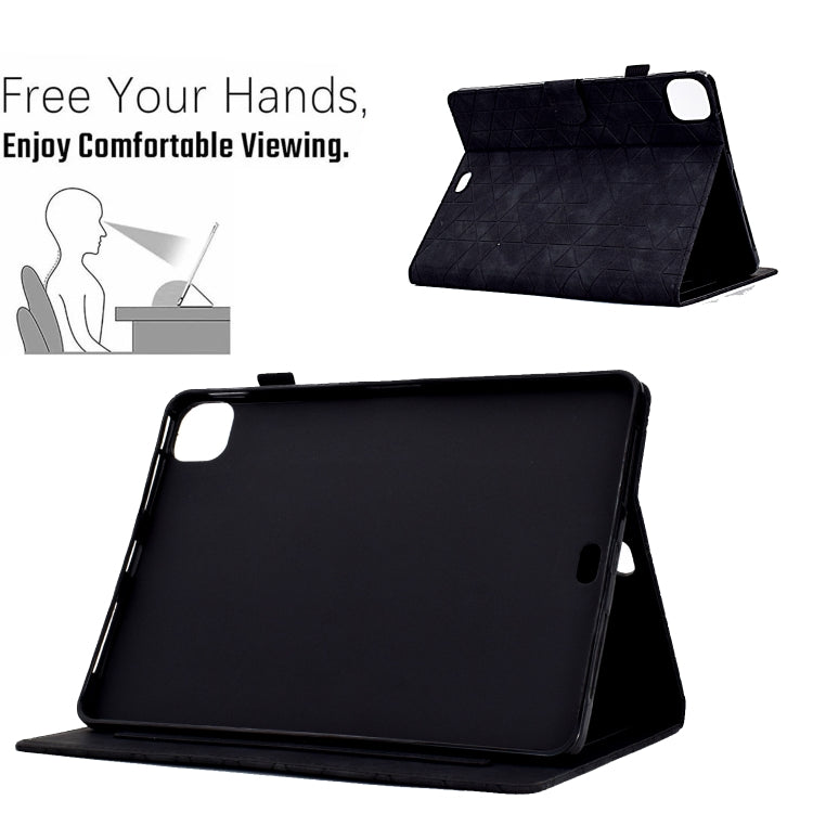 For iPad Pro 11 2024 Rhombus TPU Smart Leather Tablet Case(Black) - iPad Pro 11 2024 Cases by PMC Jewellery | Online Shopping South Africa | PMC Jewellery | Buy Now Pay Later Mobicred