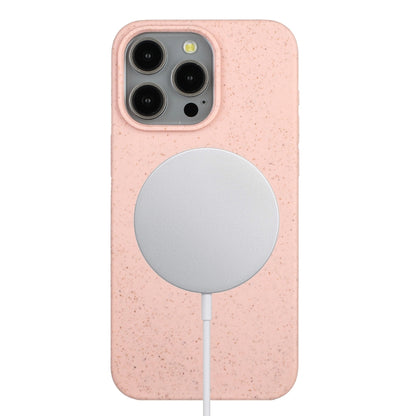 For iPhone 12 Pro Max Wheat MagSafe Magnetic Straw Material + TPU Phone Case(Pink) - iPhone 12 Pro Max Cases by PMC Jewellery | Online Shopping South Africa | PMC Jewellery