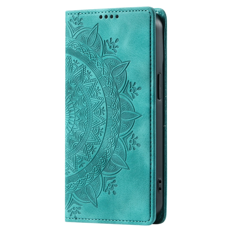 For iPhone 16 Pro Max Totem Embossed Magnetic Leather Phone Case(Green) - iPhone 16 Pro Max Cases by PMC Jewellery | Online Shopping South Africa | PMC Jewellery | Buy Now Pay Later Mobicred