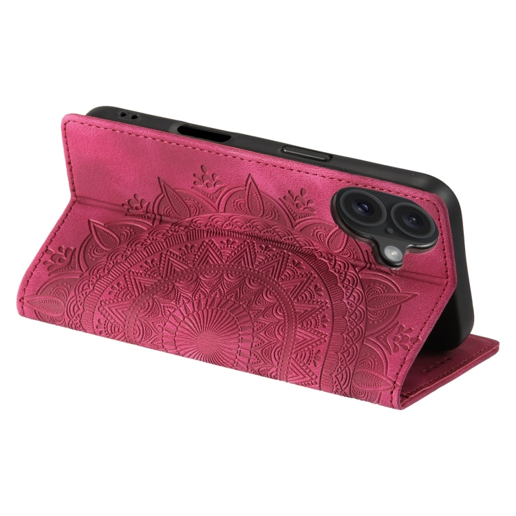 For iPhone 16 Plus Totem Embossed Magnetic Leather Phone Case(Red) - iPhone 16 Plus Cases by PMC TechLife | Online Shopping South Africa | PMC TechLife | Buy Now Pay Later Mobicred