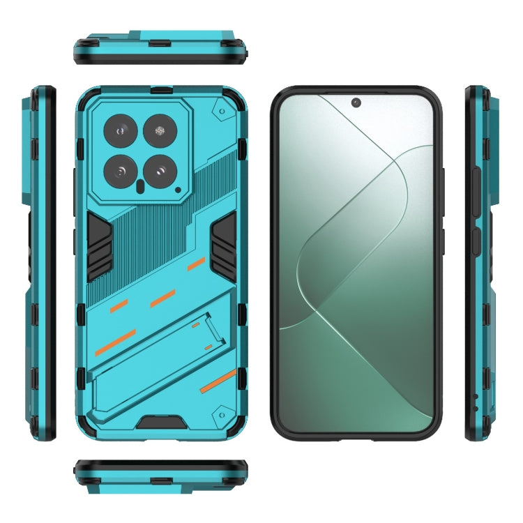 For Xiaomi 14 5G Punk Armor 2 in 1 PC + TPU Phone Case with Holder(Blue) - 14 Cases by PMC Jewellery | Online Shopping South Africa | PMC Jewellery | Buy Now Pay Later Mobicred