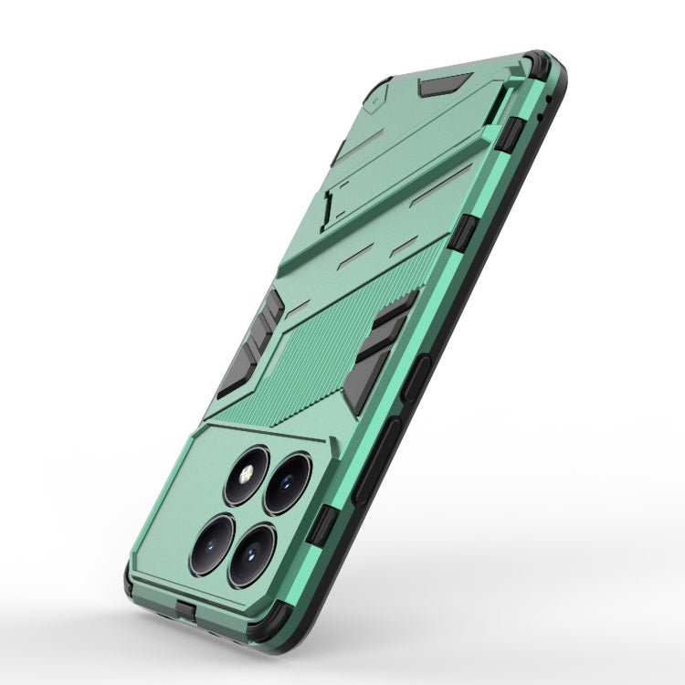 For Xiaomi Redmi K70E 5G Punk Armor 2 in 1 PC + TPU Phone Case with Holder(Green) - K70E Cases by PMC Jewellery | Online Shopping South Africa | PMC Jewellery | Buy Now Pay Later Mobicred