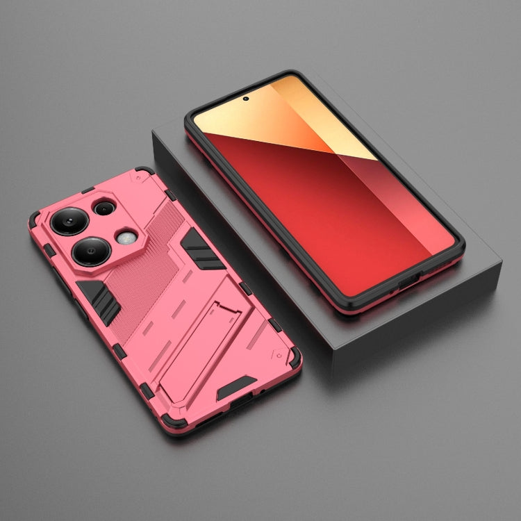 For Xiaomi Redmi Note 13 Pro 4G Global Punk Armor 2 in 1 PC + TPU Phone Case with Holder(Light Red) - Note 13 Pro Cases by PMC Jewellery | Online Shopping South Africa | PMC Jewellery | Buy Now Pay Later Mobicred