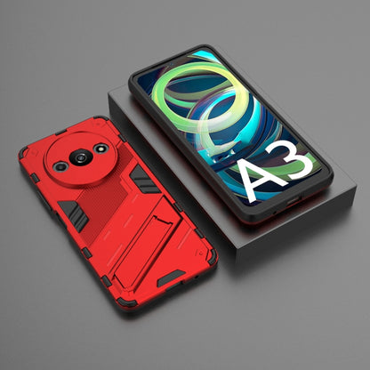 For Xiaomi Redmi A3 4G Global Punk Armor 2 in 1 PC + TPU Phone Case with Holder(Red) - Xiaomi Cases by PMC Jewellery | Online Shopping South Africa | PMC Jewellery | Buy Now Pay Later Mobicred