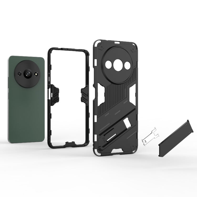 For Xiaomi Redmi A3 4G Global Punk Armor 2 in 1 PC + TPU Phone Case with Holder(Grey) - Xiaomi Cases by PMC Jewellery | Online Shopping South Africa | PMC Jewellery | Buy Now Pay Later Mobicred