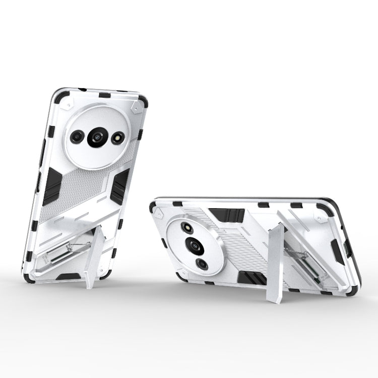 For Xiaomi Redmi A3 4G Global Punk Armor 2 in 1 PC + TPU Phone Case with Holder(White) - Xiaomi Cases by PMC Jewellery | Online Shopping South Africa | PMC Jewellery | Buy Now Pay Later Mobicred