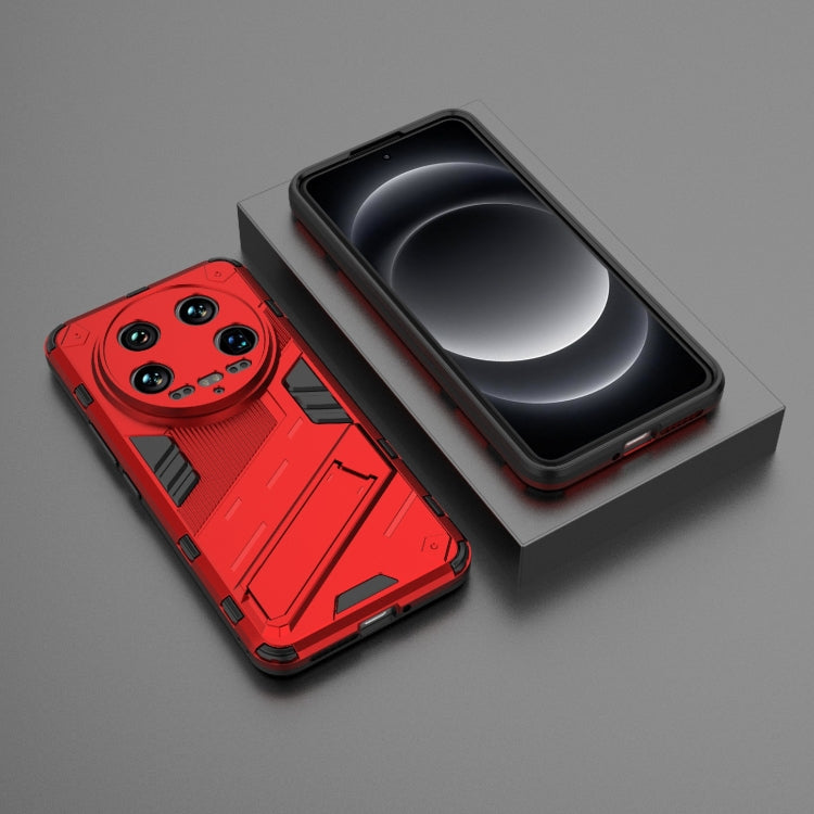 For Xiaomi 14 Ultra 5G Punk Armor 2 in 1 PC + TPU Phone Case with Holder(Red) - 14 Ultra Cases by PMC TechLife | Online Shopping South Africa | PMC TechLife | Buy Now Pay Later Mobicred