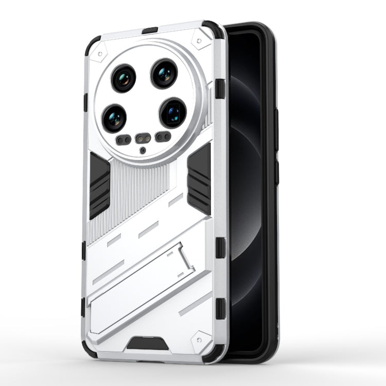 For Xiaomi 14 Ultra 5G Punk Armor 2 in 1 PC + TPU Phone Case with Holder(White) - 14 Ultra Cases by PMC Jewellery | Online Shopping South Africa | PMC Jewellery | Buy Now Pay Later Mobicred