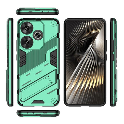 For Xiaomi Redmi Turbo 3 5G Punk Armor 2 in 1 PC + TPU Phone Case with Holder(Green) - Xiaomi Cases by PMC Jewellery | Online Shopping South Africa | PMC Jewellery | Buy Now Pay Later Mobicred