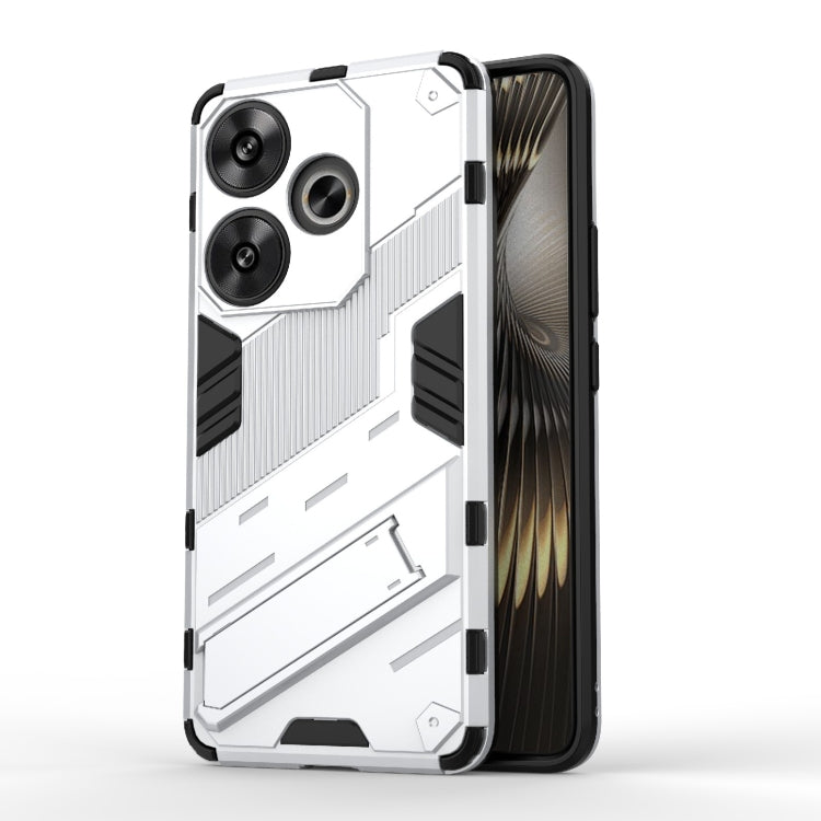 For Xiaomi Redmi Turbo 3 5G Punk Armor 2 in 1 PC + TPU Phone Case with Holder(White) - Xiaomi Cases by PMC Jewellery | Online Shopping South Africa | PMC Jewellery | Buy Now Pay Later Mobicred