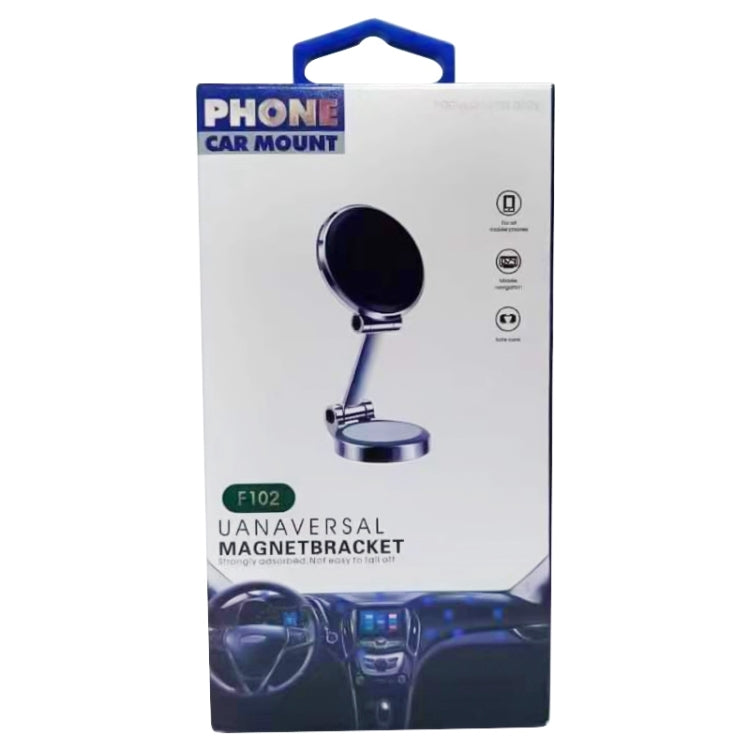 ZF016 Magnetic Alloy Foldable Car Dashboard Phone Holder(Silver) - Car Holders by PMC Jewellery | Online Shopping South Africa | PMC Jewellery | Buy Now Pay Later Mobicred