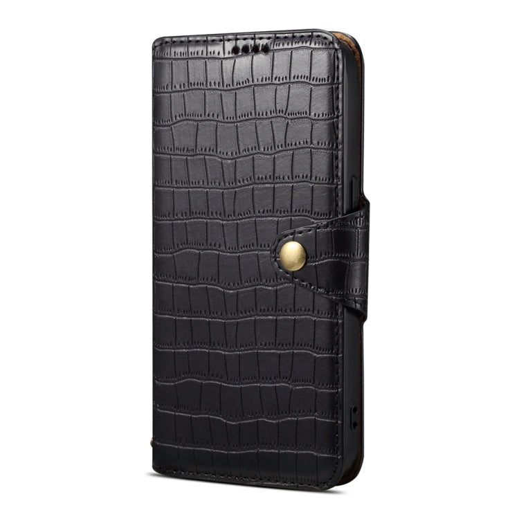 For Samsung Galaxy S24 Ultra 5G Denior Crocodile Texture Oil Edge Leather Phone Case(Black) - Galaxy S24 Ultra 5G Cases by Denior | Online Shopping South Africa | PMC Jewellery | Buy Now Pay Later Mobicred