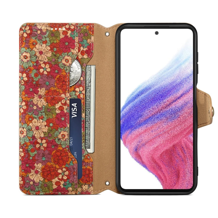 For Samsung Galaxy S24 5G Denior Flower Language Series Cork Fabric Oil Edge Leather Phone Case(Summer) - free shipping - PMC Jewellery - Order now!