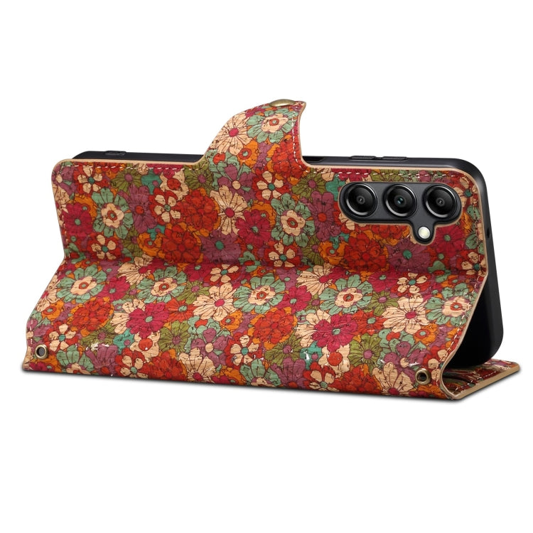 For Samsung Galaxy S24 5G Denior Flower Language Series Cork Fabric Oil Edge Leather Phone Case(Summer) - free shipping - PMC Jewellery - Order now!