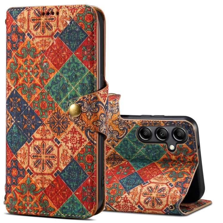 For Samsung Galaxy S24 5G Denior Flower Language Series Cork Fabric Oil Edge Leather Phone Case(Winter) - free shipping - PMC Jewellery - Order now!