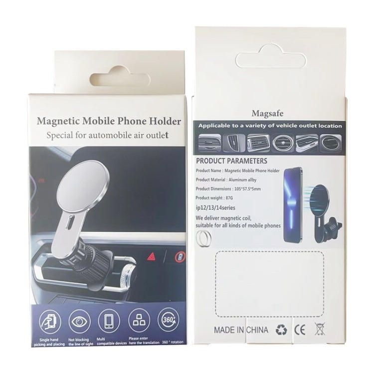 360 Degree Rotating Car Air Outlet Magnetic Phone Holder(Black) - Car Holders by PMC Jewellery | Online Shopping South Africa | PMC Jewellery | Buy Now Pay Later Mobicred