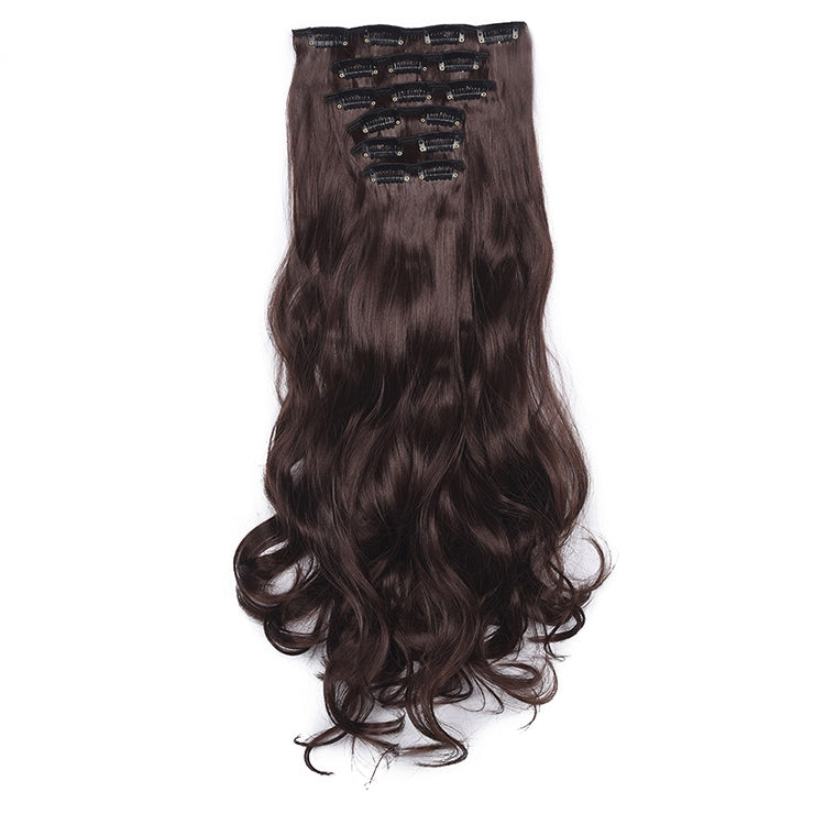 50cm 16 Card Long Curly Hair Wig Seamless Hair Extension Piece(5.2M33#) - free shipping - PMC TechLife - Order now!