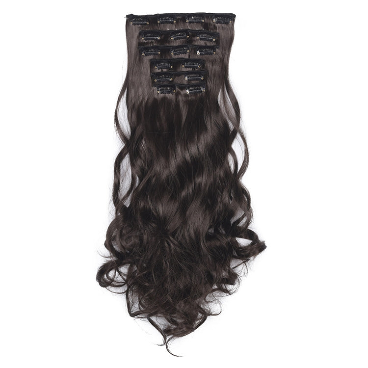 50cm 16 Card Long Curly Hair Wig Seamless Hair Extension Piece(11.8#) - free shipping - PMC TechLife - Order now!