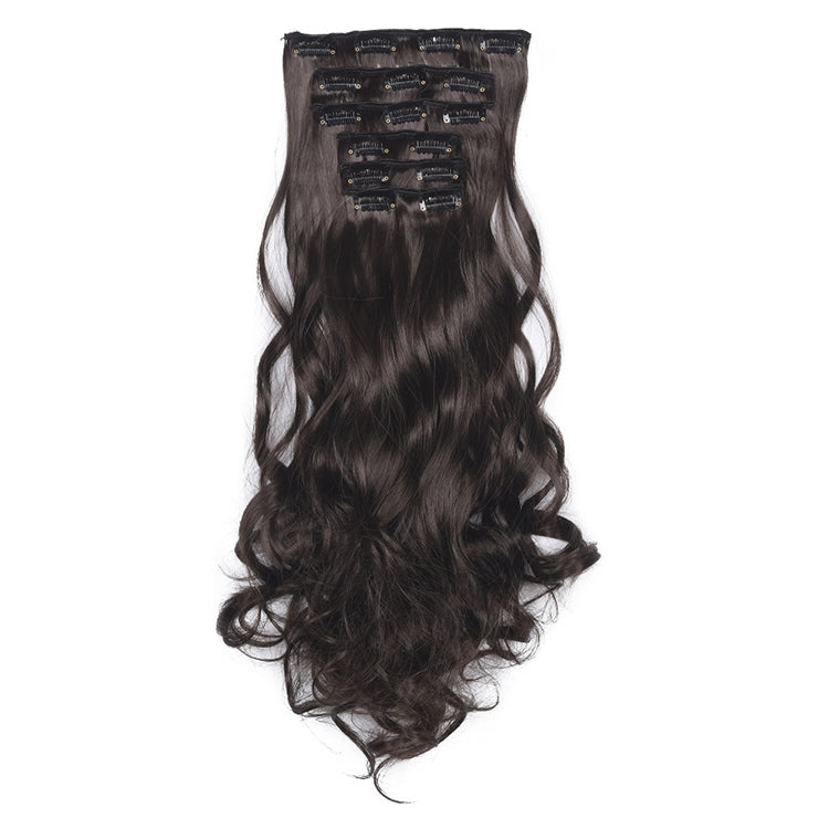 50cm 16 Card Long Curly Hair Wig Seamless Hair Extension Piece(11.8#) - free shipping - PMC TechLife - Order now!