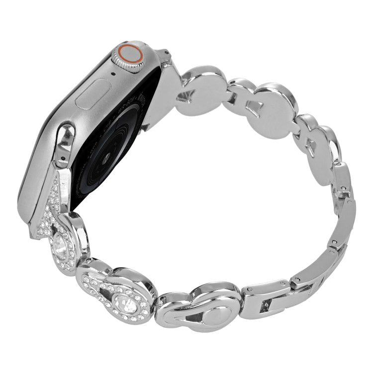 For Apple Watch Series 8 41mm Gourd Diamond Metal Watch Band(Silver) - free shipping - PMC TechLife - Order now!