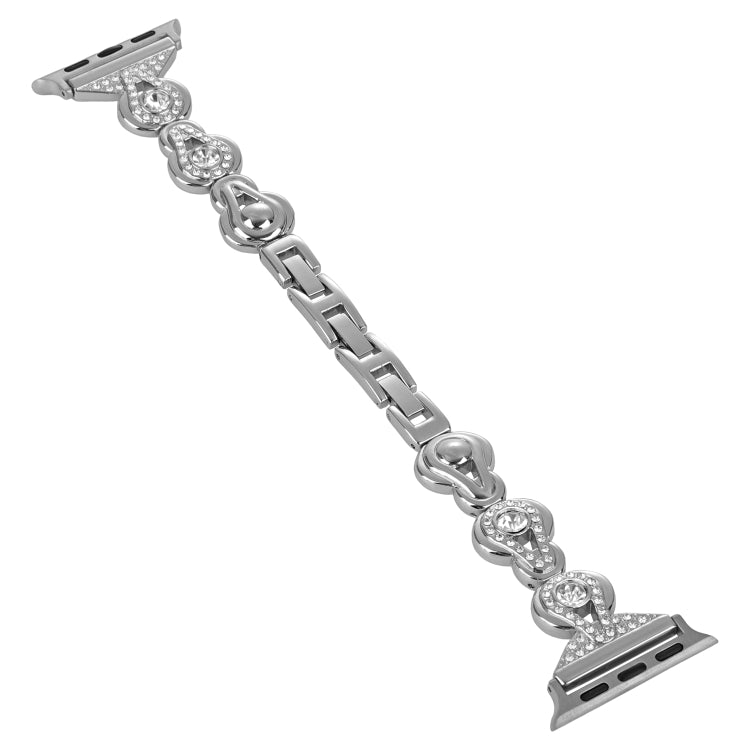 For Apple Watch Series 8 41mm Gourd Diamond Metal Watch Band(Silver) - free shipping - PMC TechLife - Order now!
