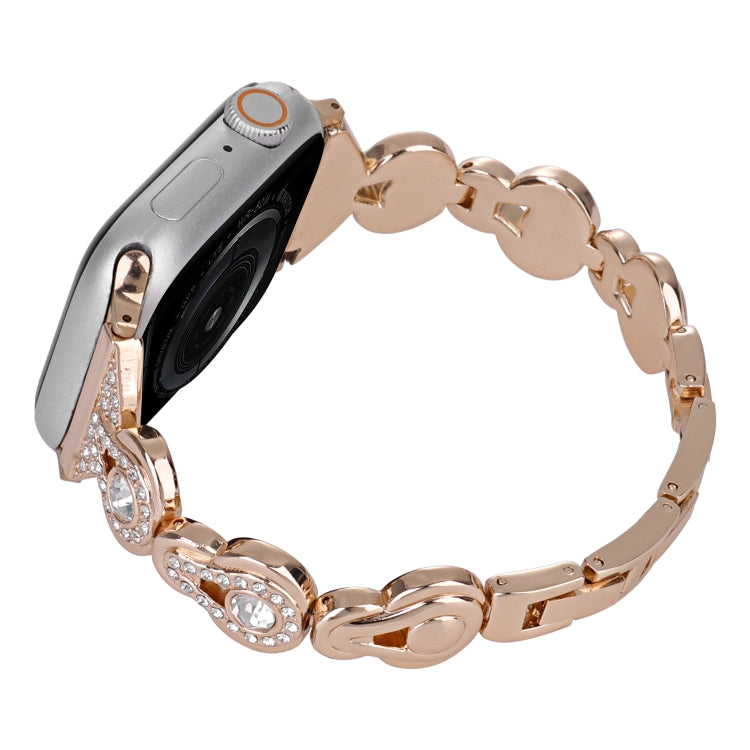 For Apple Watch Series 4 40mm Gourd Diamond Metal Watch Band(Rose Gold) - Watch Bands by PMC TechLife | Online Shopping South Africa | PMC TechLife | Buy Now Pay Later Mobicred