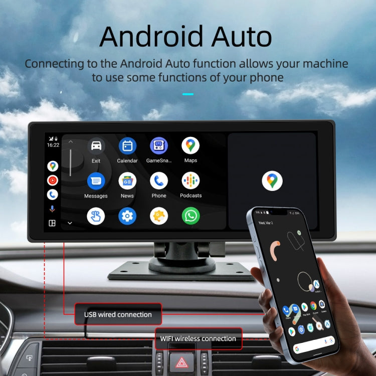 B5303R 10.26 inch Portable Car MP5 Player Built-in Driving Recorder Support CarPlay / Android Auto(Black) - Car MP3 & MP4 & MP5 by PMC TechLife | Online Shopping South Africa | PMC TechLife | Buy Now Pay Later Mobicred