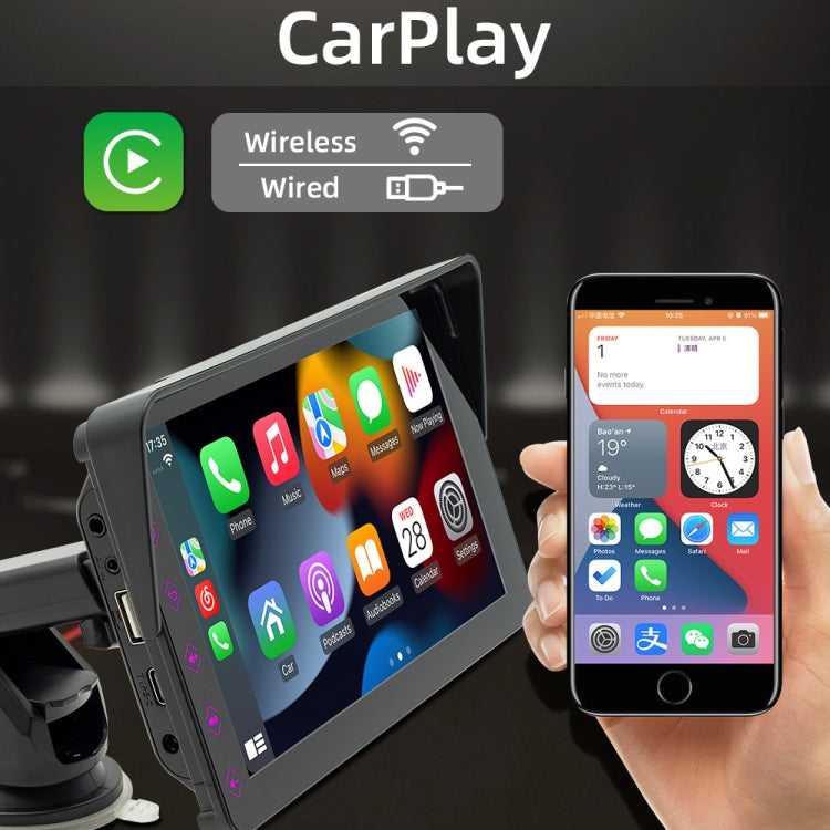 B5311 7 inch Portable Car MP5 Player Support CarPlay / Android Auto(Black) - Car MP3 & MP4 & MP5 by PMC Jewellery | Online Shopping South Africa | PMC Jewellery