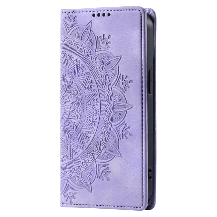 For OPPO A78 5G / A58 5G Totem Embossed Magnetic Leather Phone Case(Purple) - OPPO Cases by PMC Jewellery | Online Shopping South Africa | PMC Jewellery