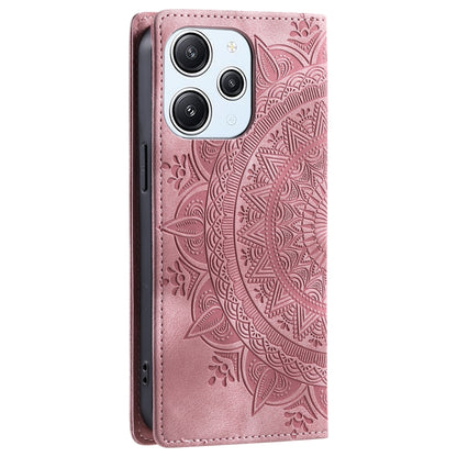 For Xiaomi Redmi 12 4G/5G / Note 12R Totem Embossed Magnetic Leather Phone Case(Rose Gold) - Xiaomi Cases by PMC Jewellery | Online Shopping South Africa | PMC Jewellery | Buy Now Pay Later Mobicred