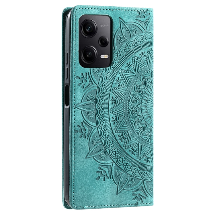 For Xiaomi Redmi Note 12 Pro Global Totem Embossed Magnetic Leather Phone Case(Green) - Xiaomi Cases by PMC Jewellery | Online Shopping South Africa | PMC Jewellery | Buy Now Pay Later Mobicred